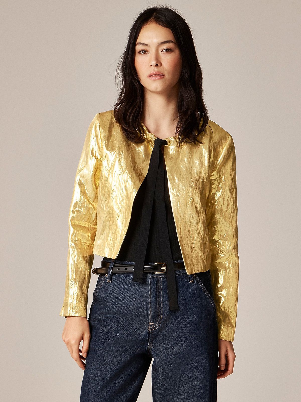 Collection Lady Jacket in Crinkled Lamé