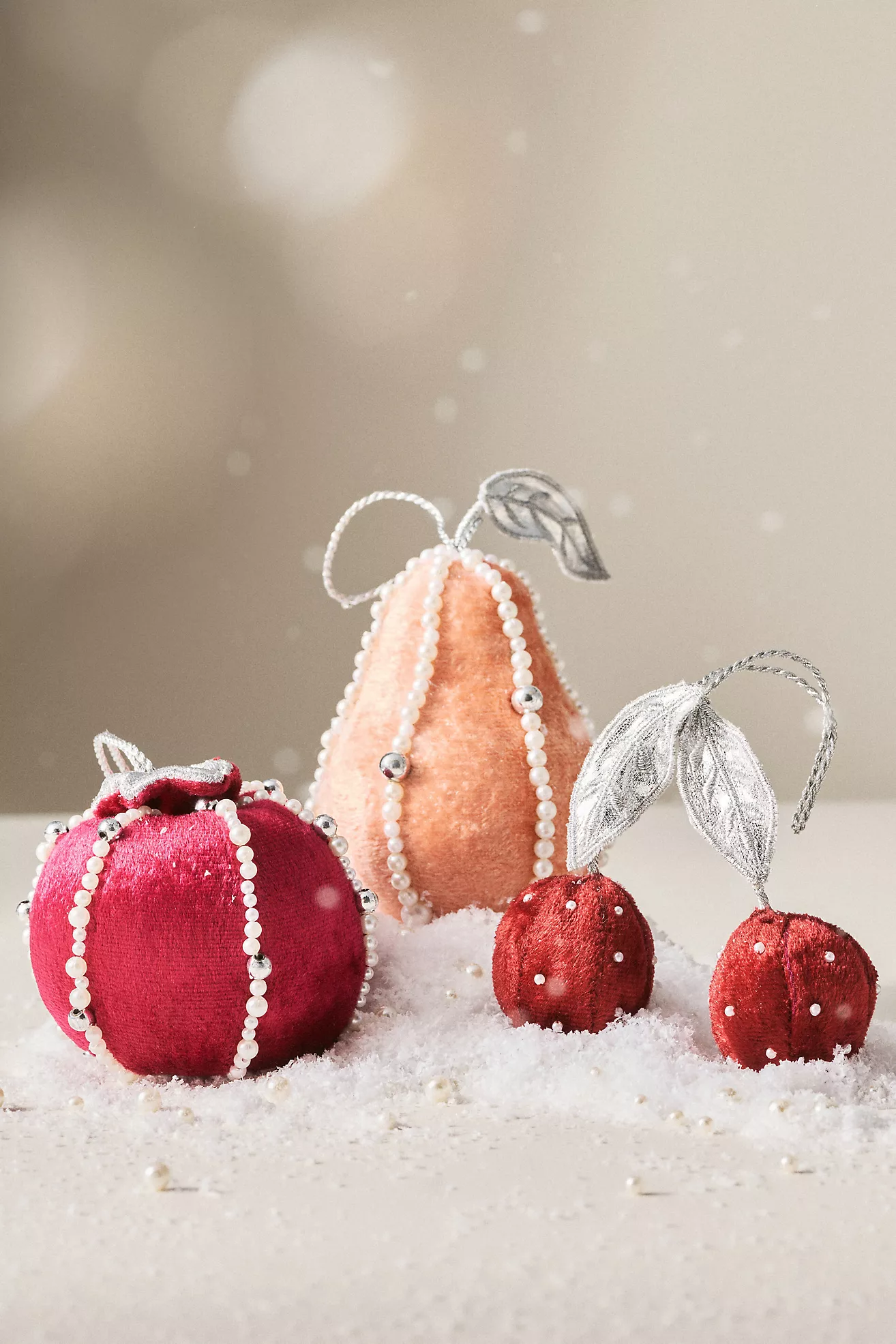 Pearled Pear Ornament