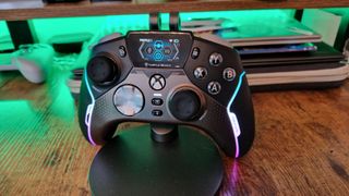 Turtle Beach Stealth Ultra Wireless review image of the controller with its lighting on
