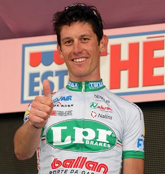 Gabriele Bosisio (LPR Brakes) on the winner's podium.