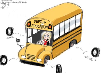 Political cartoon U.S. Betsy DeVos Department of Education