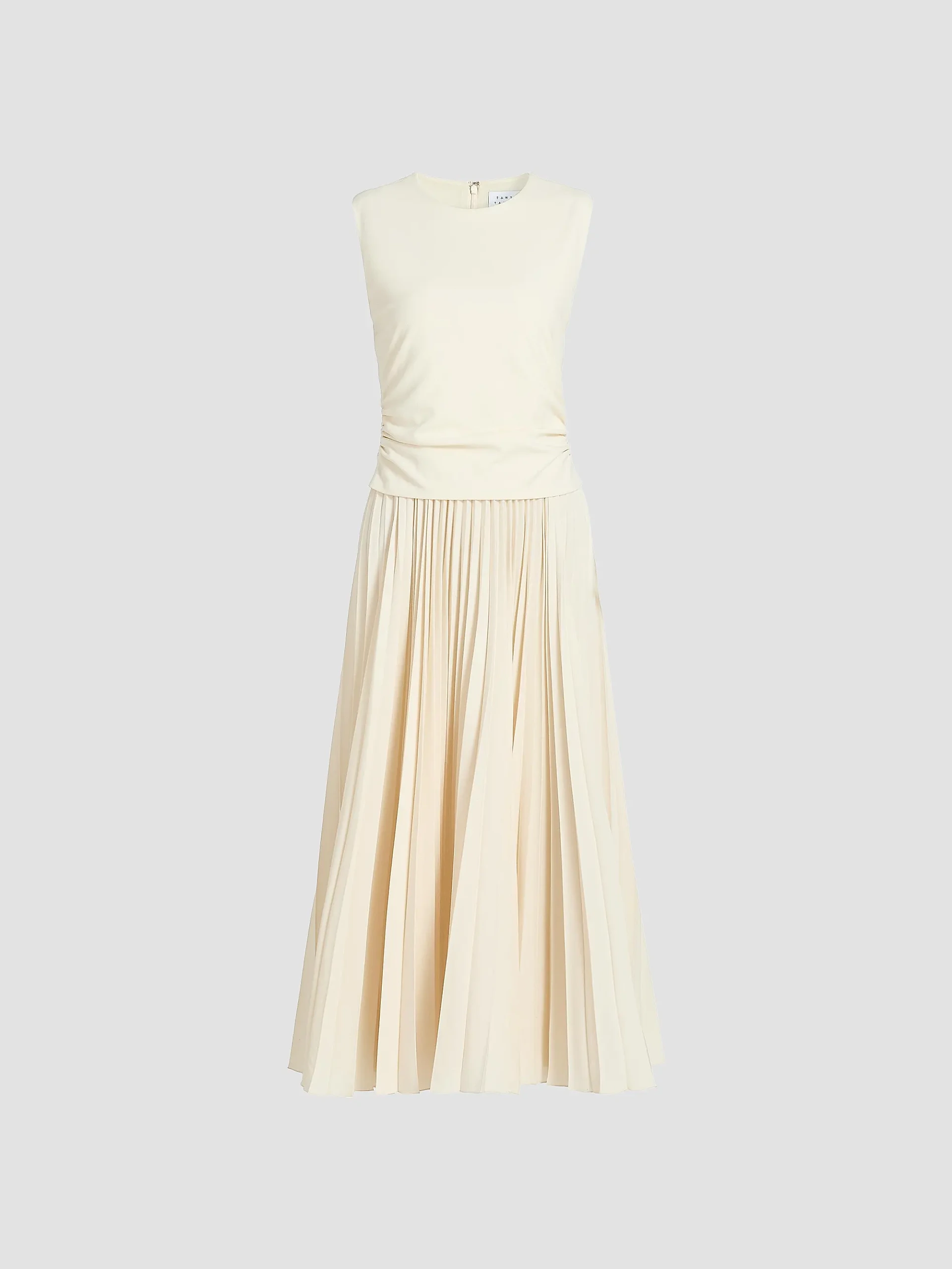 Carly Pleated Sleeveless Midi-Dress