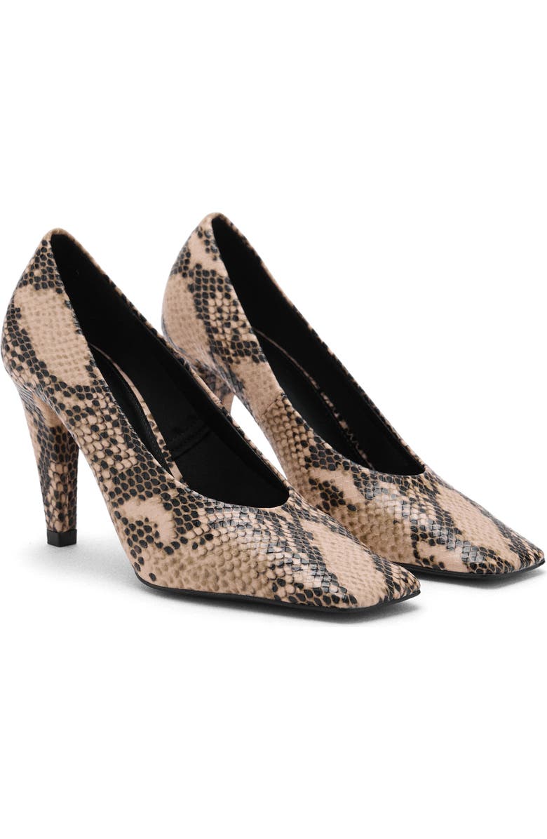 Print Square Toe Pump