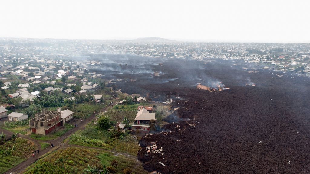 Debris from Mount Nyiragongo.