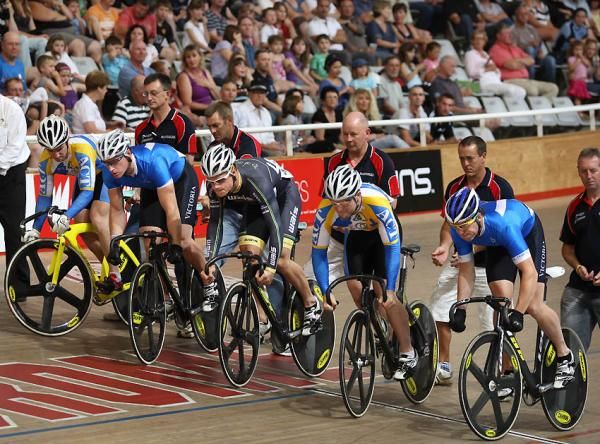 The men's Keirin final gets underway