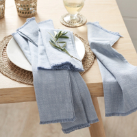 Blue Fringed Napkins