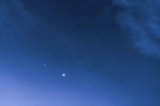 Venus and Jupiter in the skies over Pleasanton, Calif.