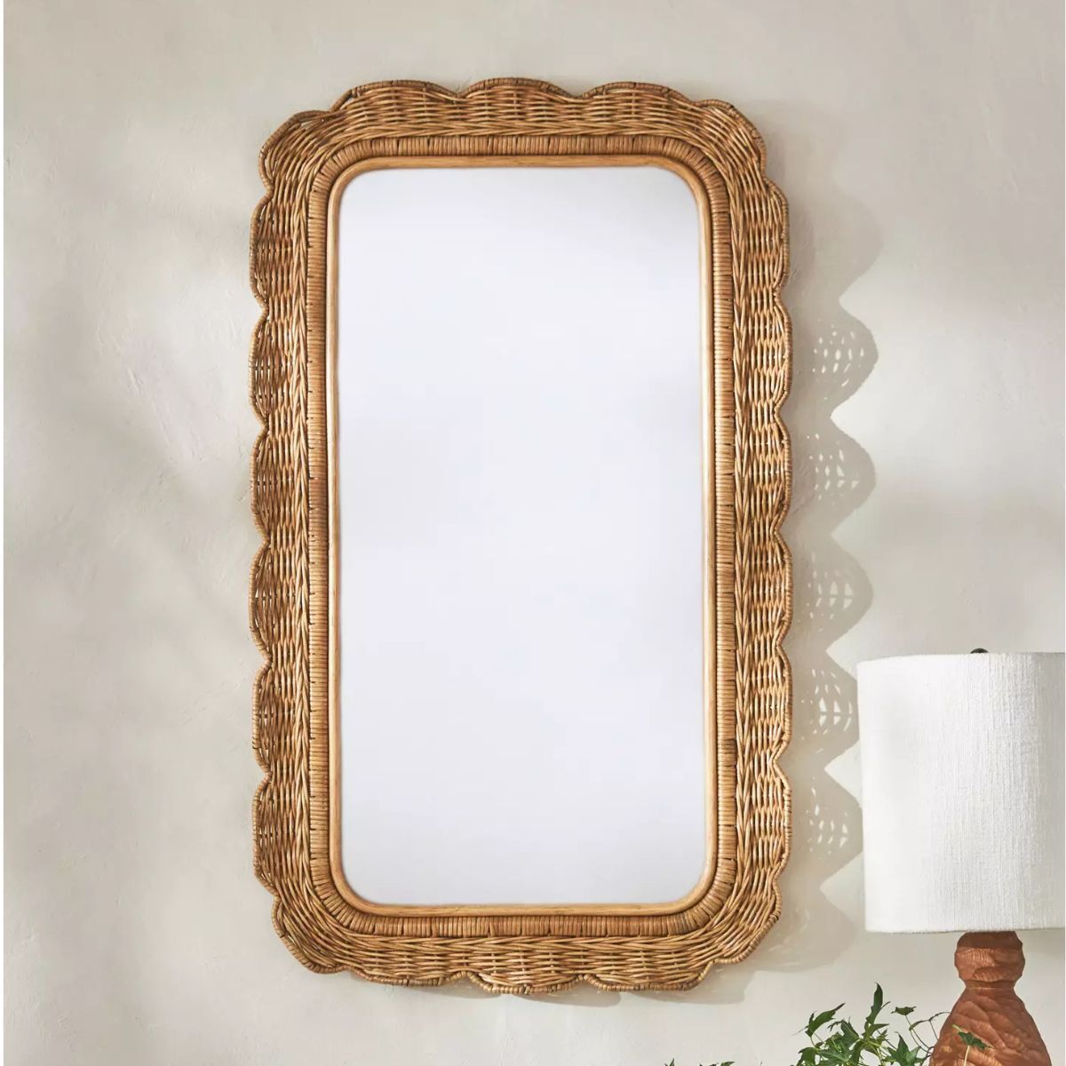 A rattan mirror