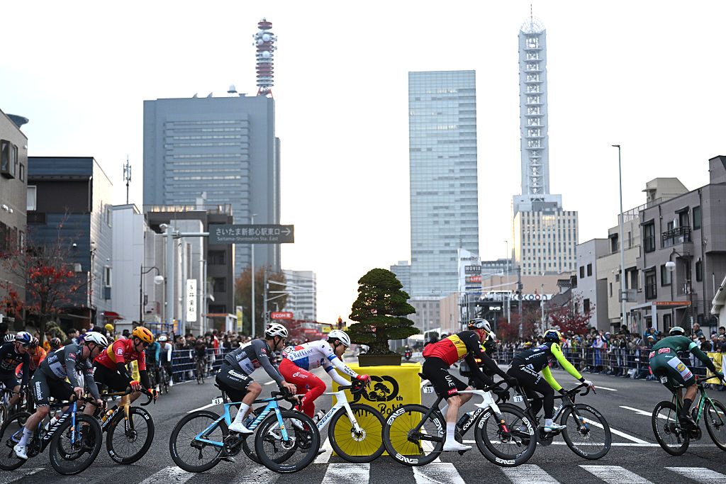 Riders during the 2025 Tour de France Saitama Criterium