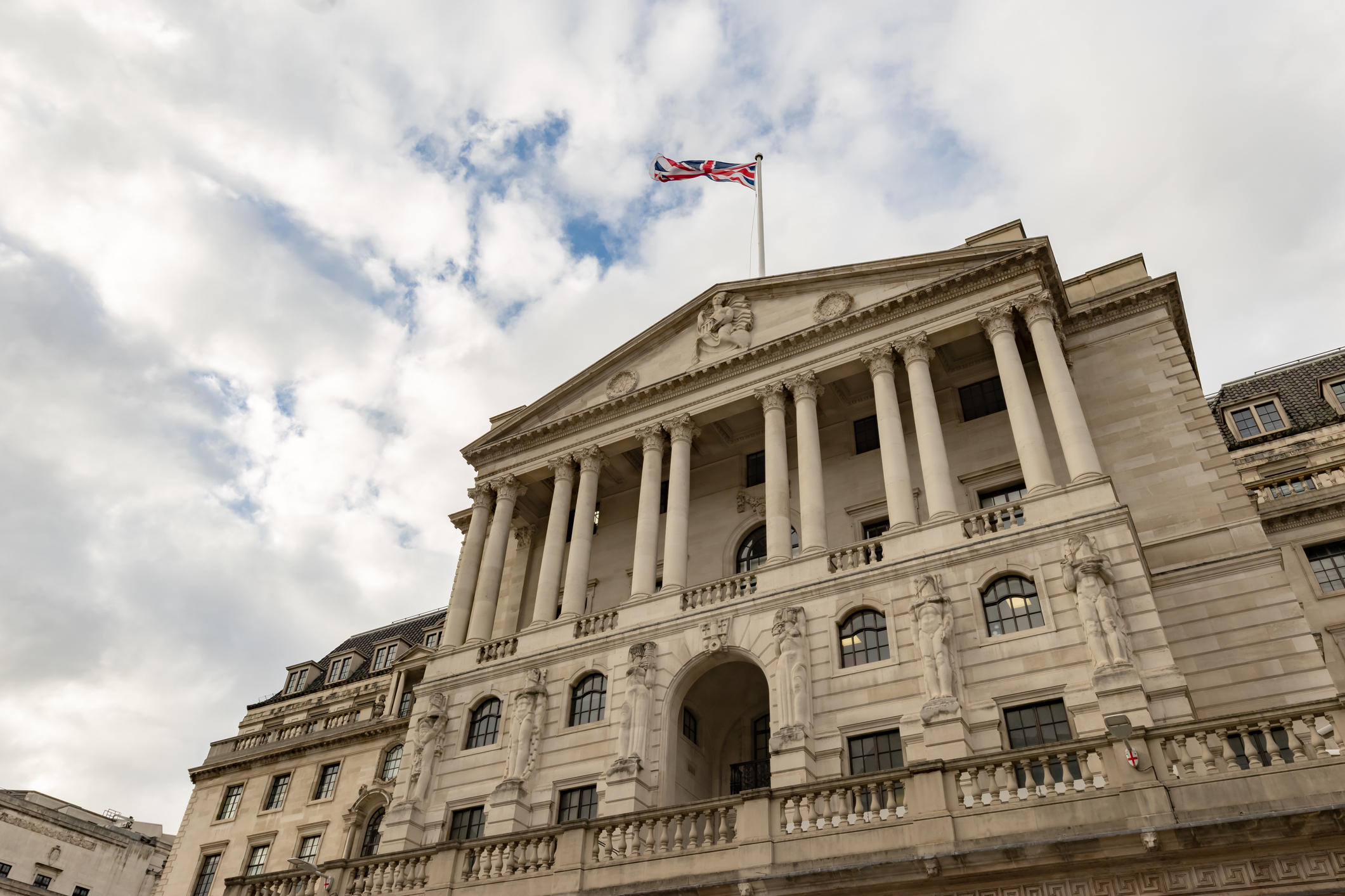 Facade of the Bank of England where the Monetary Policy Committee (MPC) meets this week to set UK interest rates