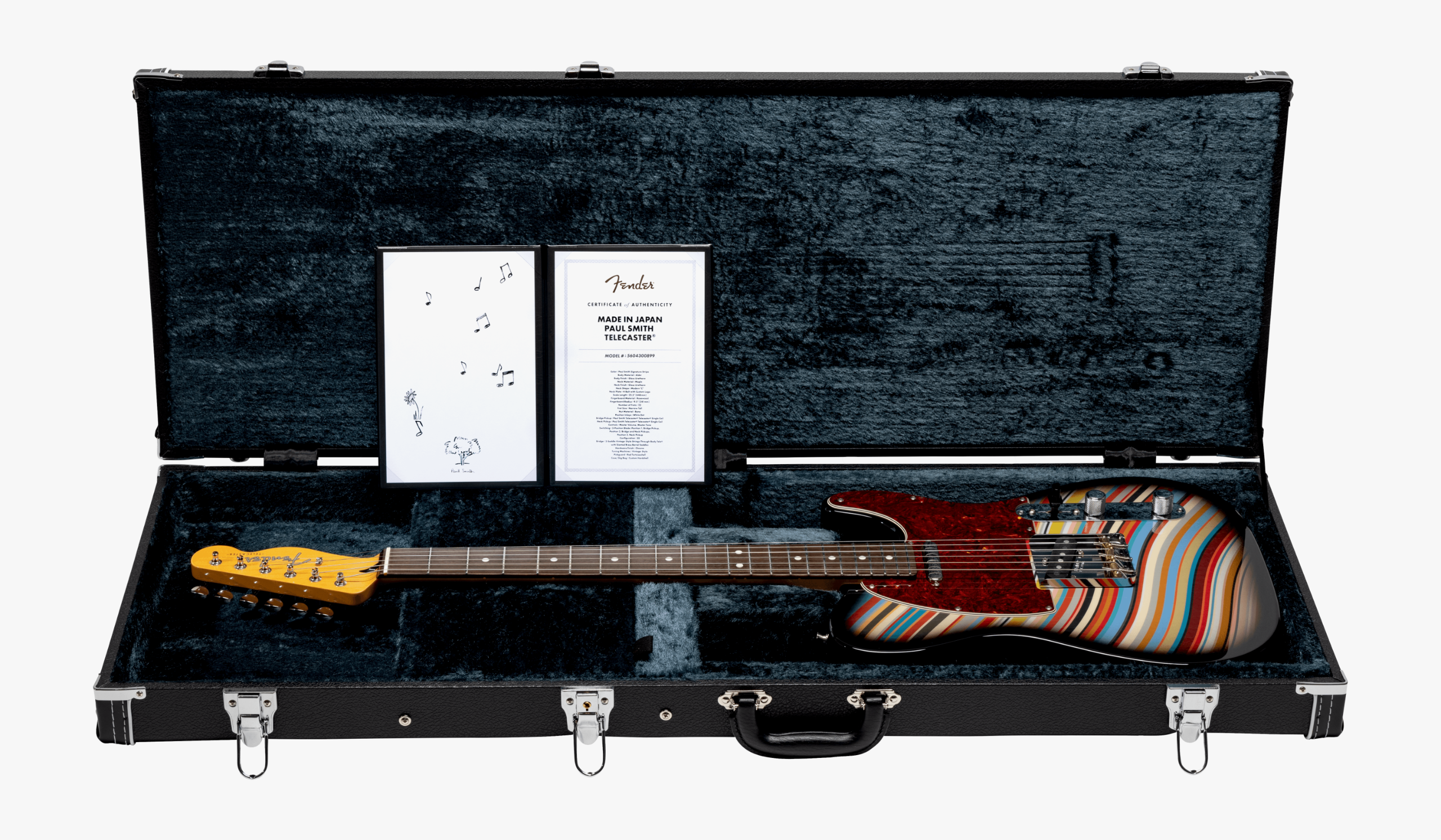 The guitar comes with its own hard case