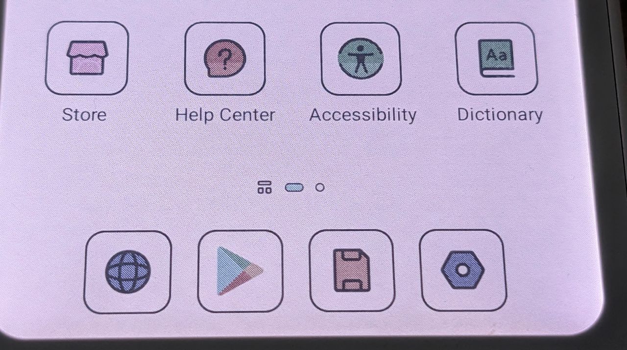 Boox Palma 2 Pro screen close up showing colour icons