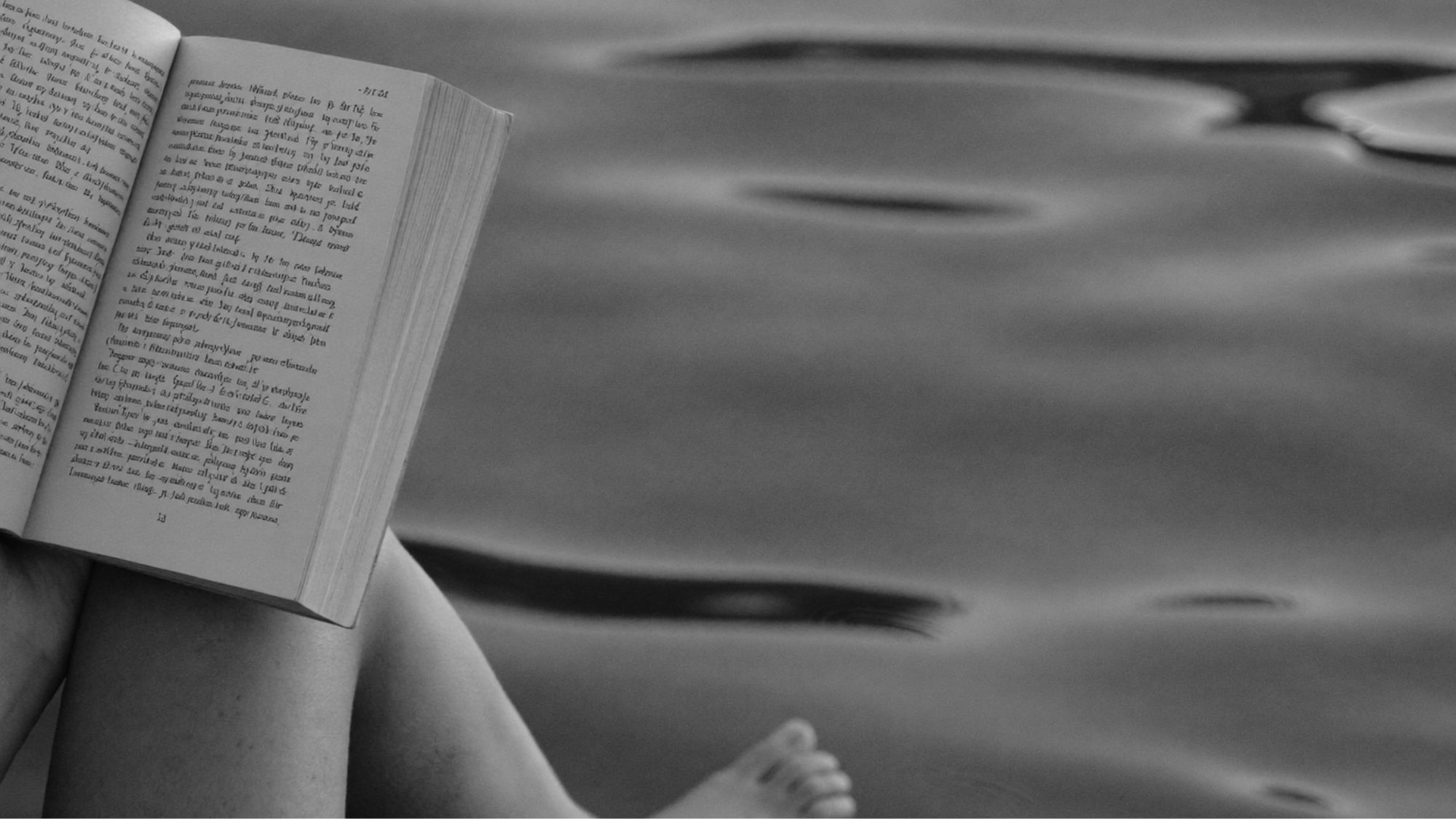 Reading by water_ peaceful lakeside literary escape moment - TVS