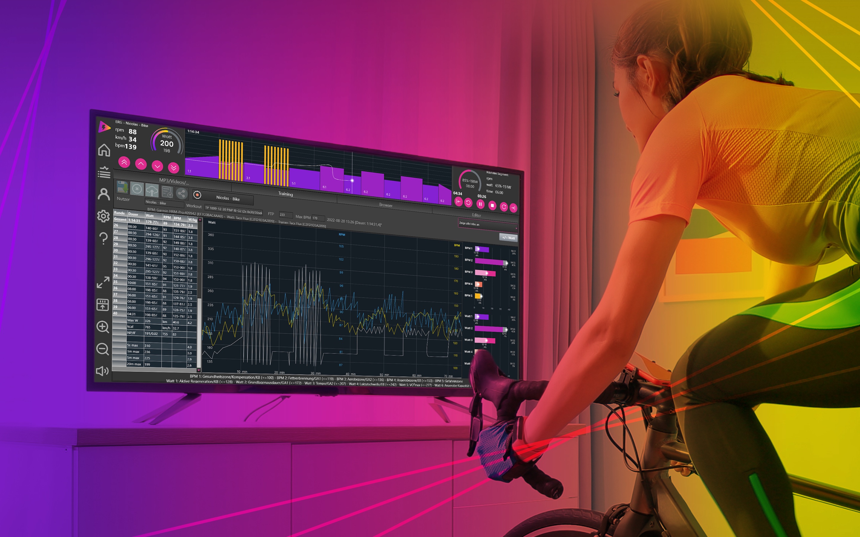 icTrainer training software data screen