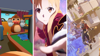 Three games including a monkey, an anime person, and a soldier on a rope