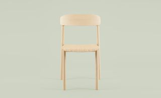 lightweight, stackable chair made of solid wood