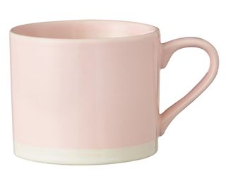 large pink with white coffee mug