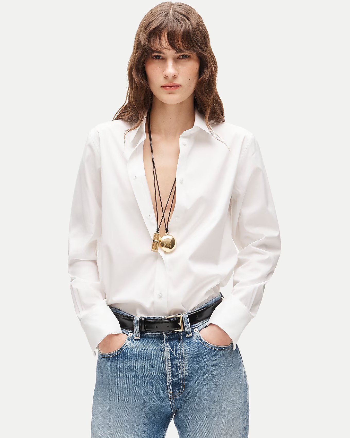 Jules Classic-Fit Button-Up Shirt in Striped Greenwich Poplin