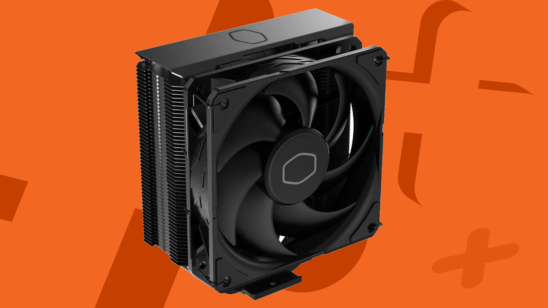 Cooler Master fan on an orange background
