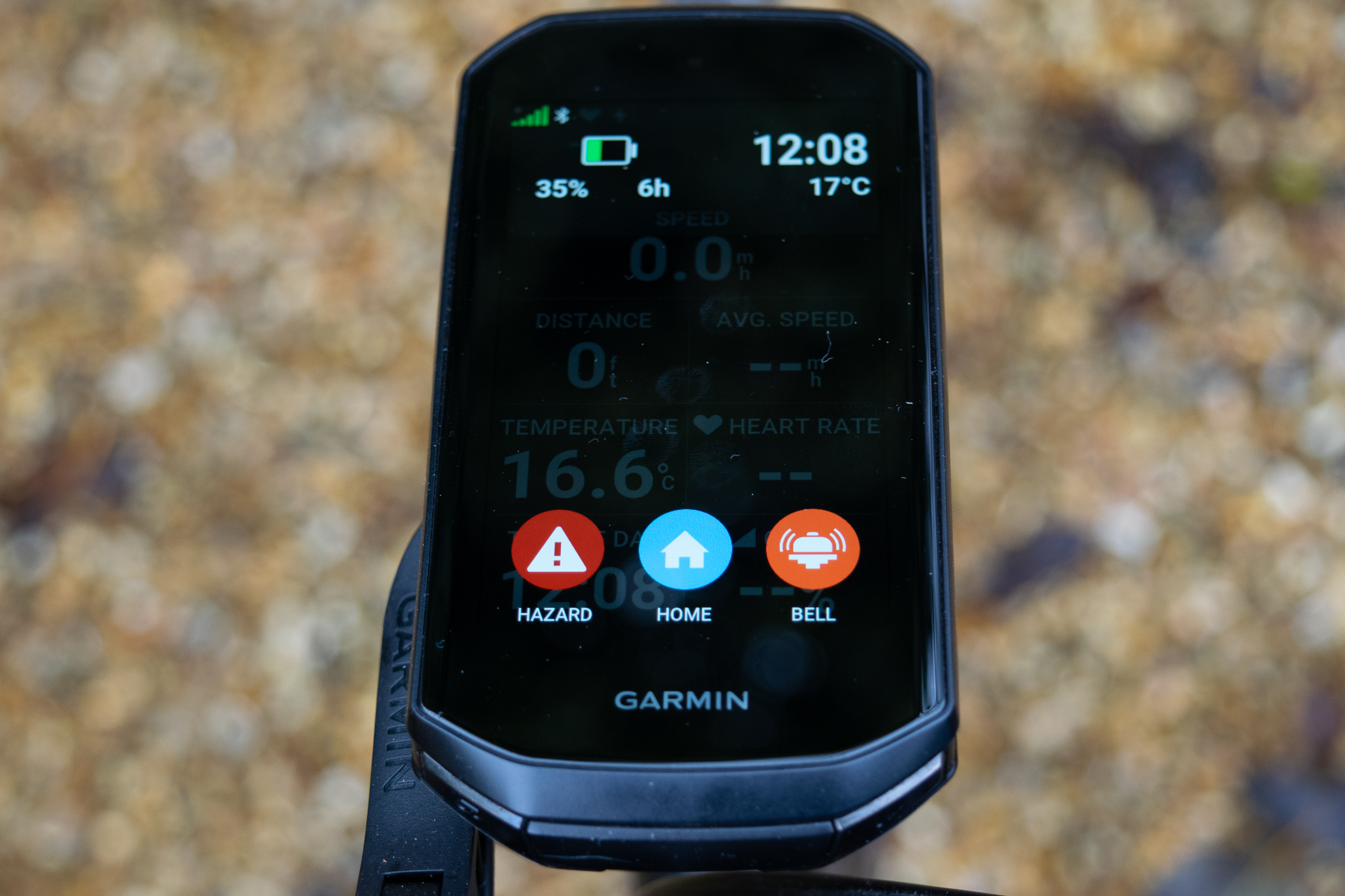 An image of Garmin Edge 1050 on a handlebar mount 