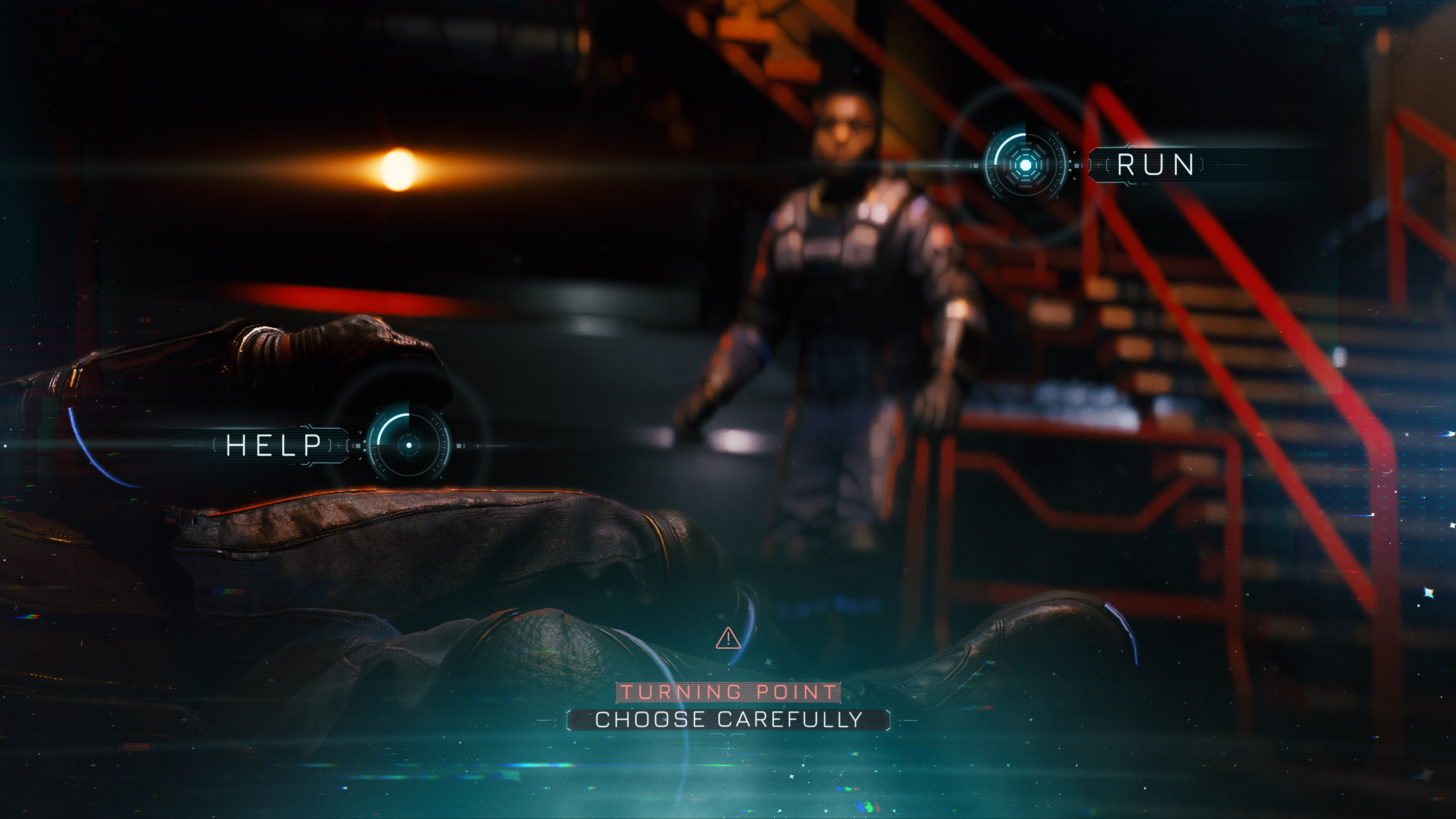 Screenshot from Directive 8020 showing a choice screen
