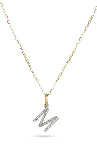 Stone and Strand + Large Pave Diamond Initial Charm Necklace