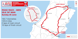 The route for the men's road race at the British National championships