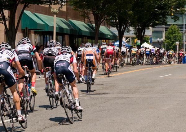 A blistering pace stretches the field.