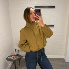 Anna LaPlaca trying on fall fashion items from the Nordstrom Anniversary Sale