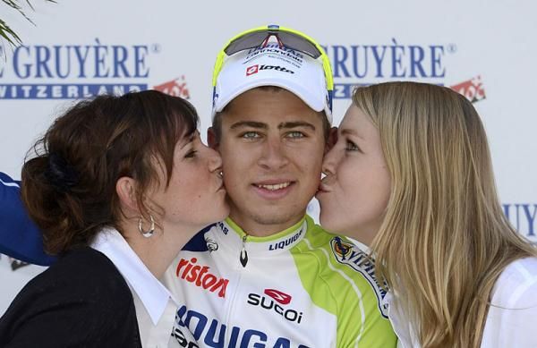 Peter Sagan (Liquigas-Cannondale) on the podium