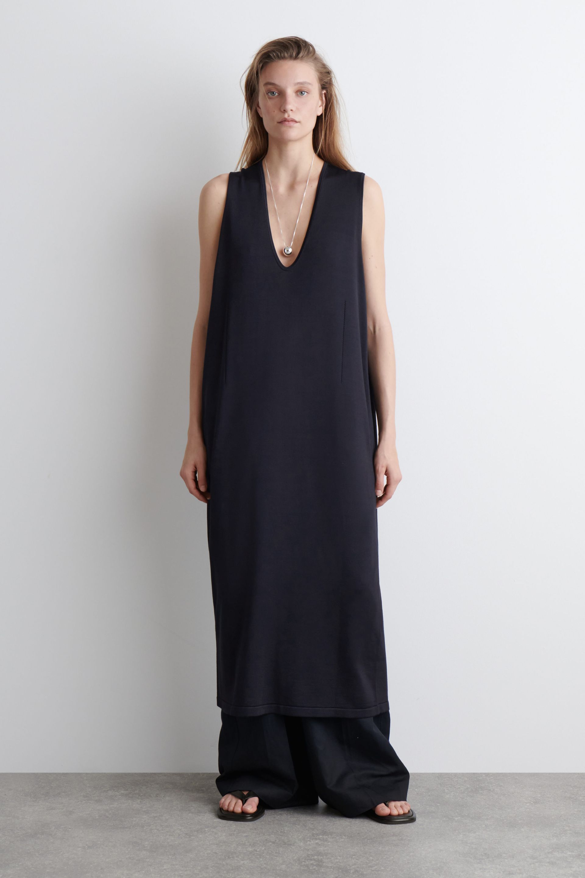 Knit Cotton Midi Dress