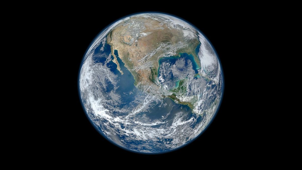 A detailed image of planet Earth created from photographs taken by Visible/Infrared Imager Radiometer Suite (VIIRS) instrument on board the new Suomi NPP satellite. Here we can see North America. 