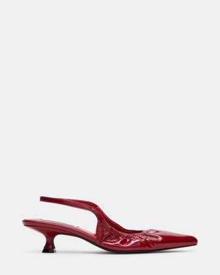 Gracey Red Ruched Slingback Kitten Heel | Women's Heels – Steve Madden