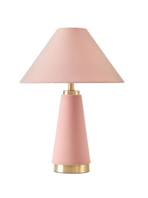 Rose Pink Velvet Table Lamp 