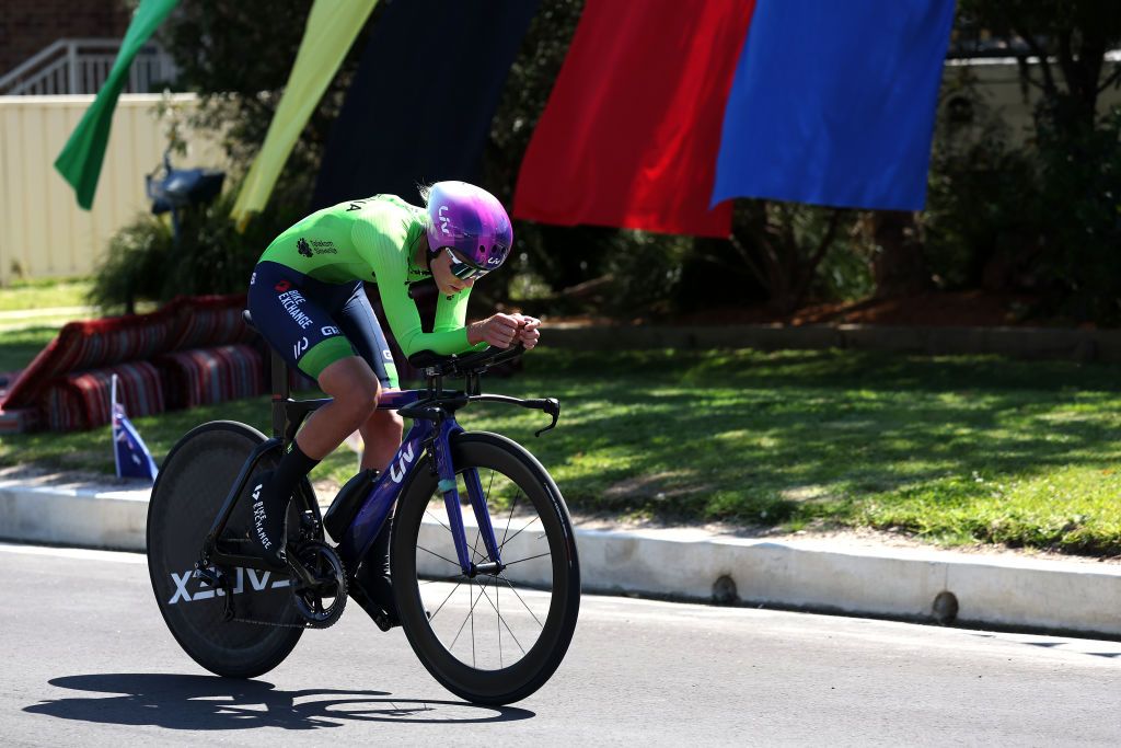 WOLLONGONG AUSTRALIA SEPTEMBER 18 Urka igart of Slovenia sprints during the 95th UCI Road World Championships 2022 Women Individual Time Trial a 342km individual time trial race from Wollongong to Wollongong Wollongong2022 on September 18 2022 in Wollongong Australia Photo by Con ChronisGetty Images