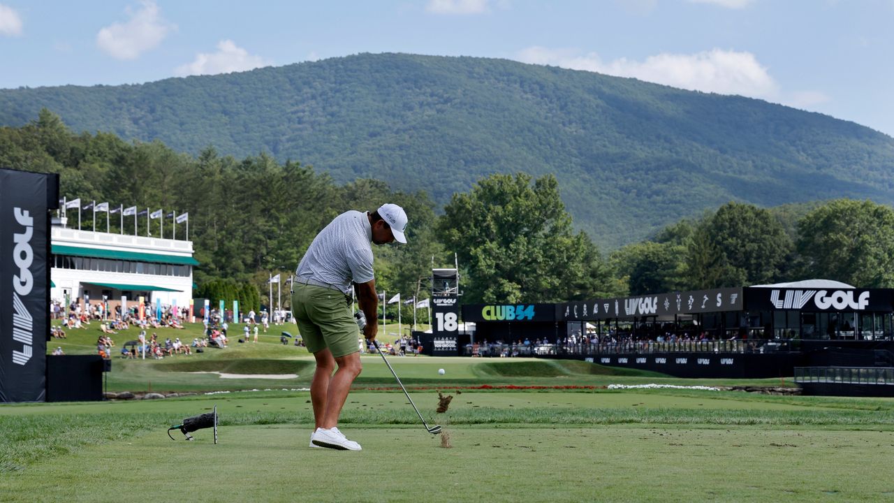 Charl Schwartzel at the LIV Golf Greenbrier tournament