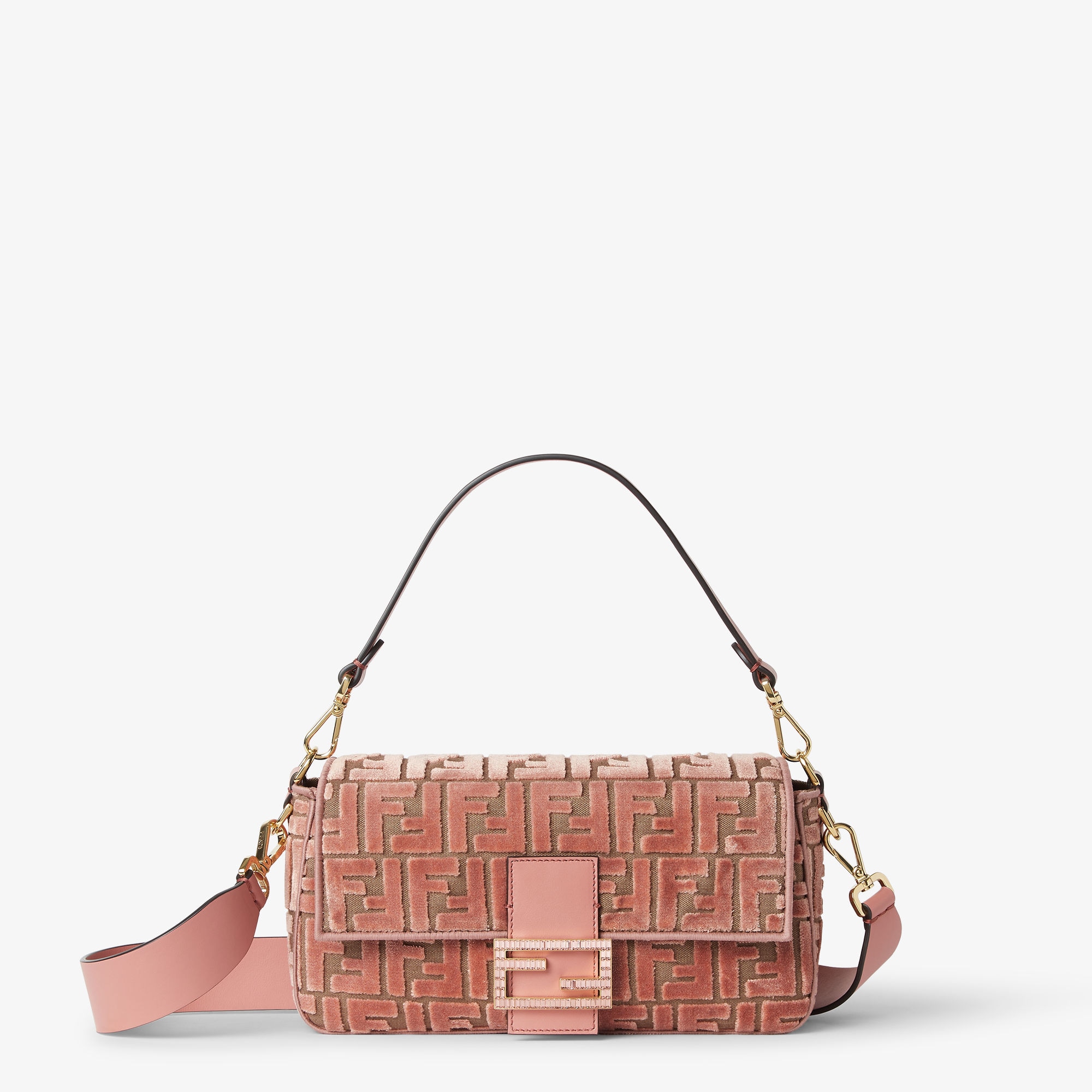 Baguettepink Ff Jacquard Velvet Bag