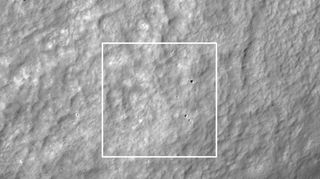 The Hakuto-R private Japanese moon lander’s impact site, as seen by the Lunar Reconnaissance Orbiter on April 26, 2023, the day after the attempted touchdown.