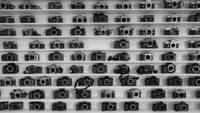 Many camera on shelf