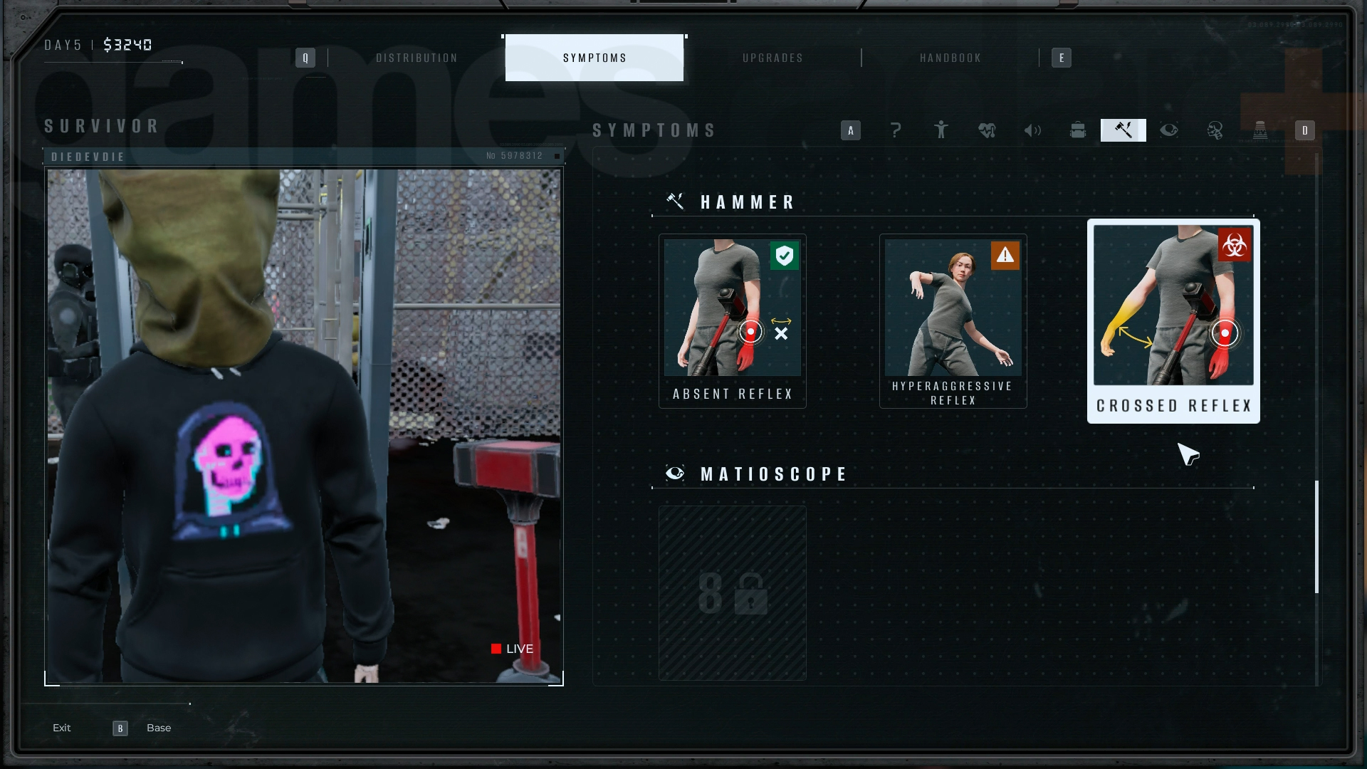 Screening the Quarantine Zone skeleton guy