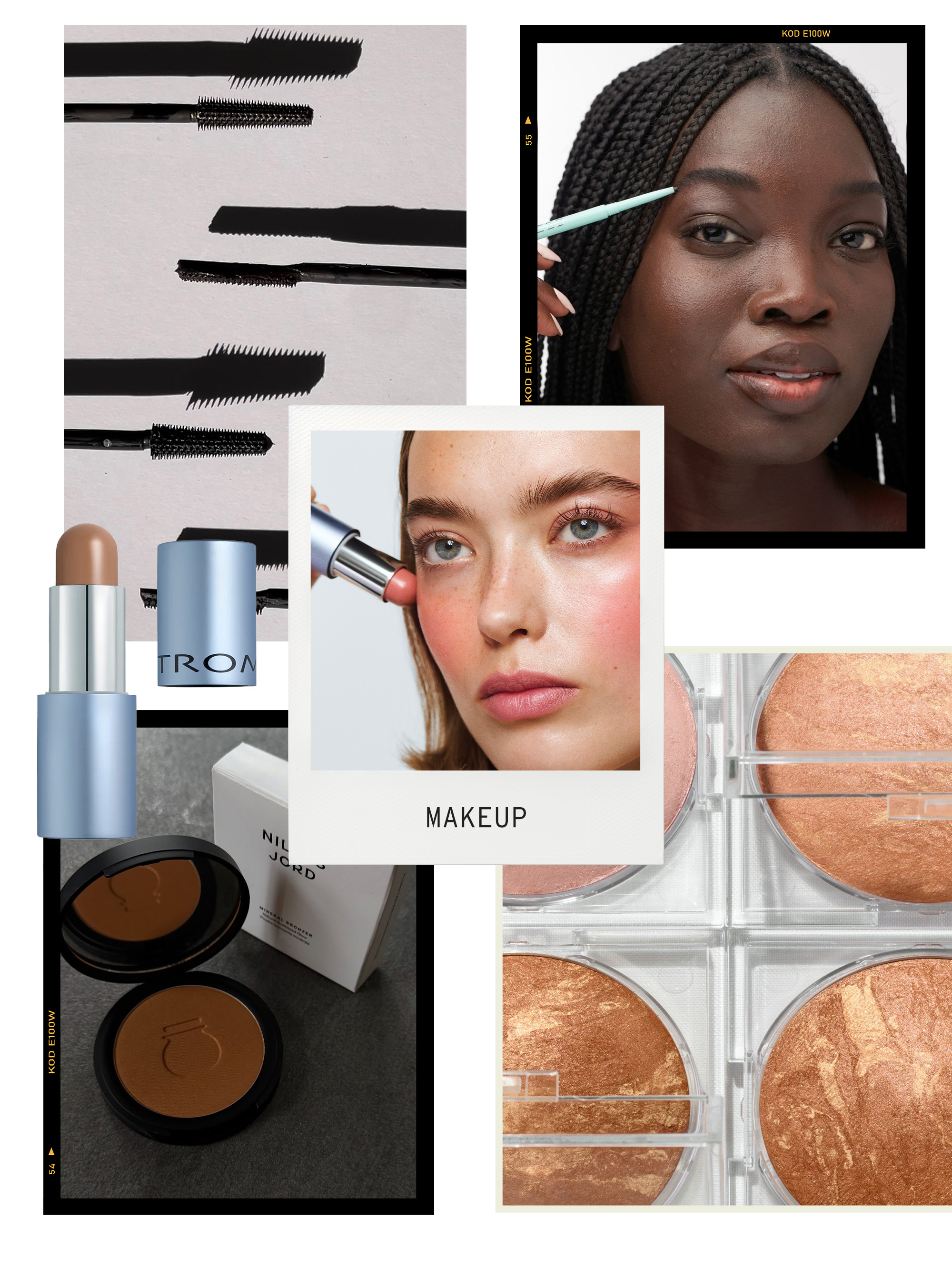 Photo collage of different Scandinavian Beauty Trends