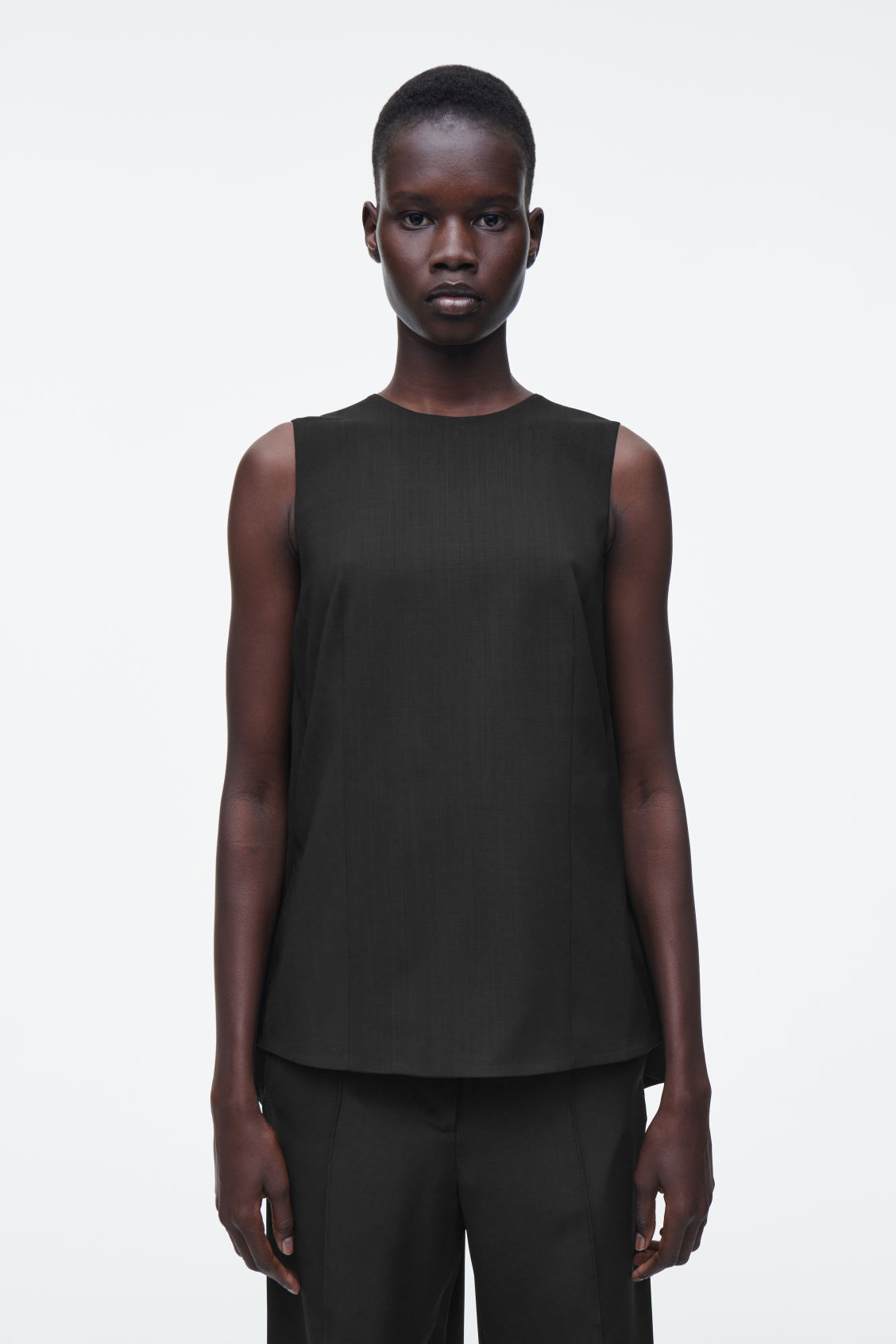 Deconstructed Open-Back Wool Top