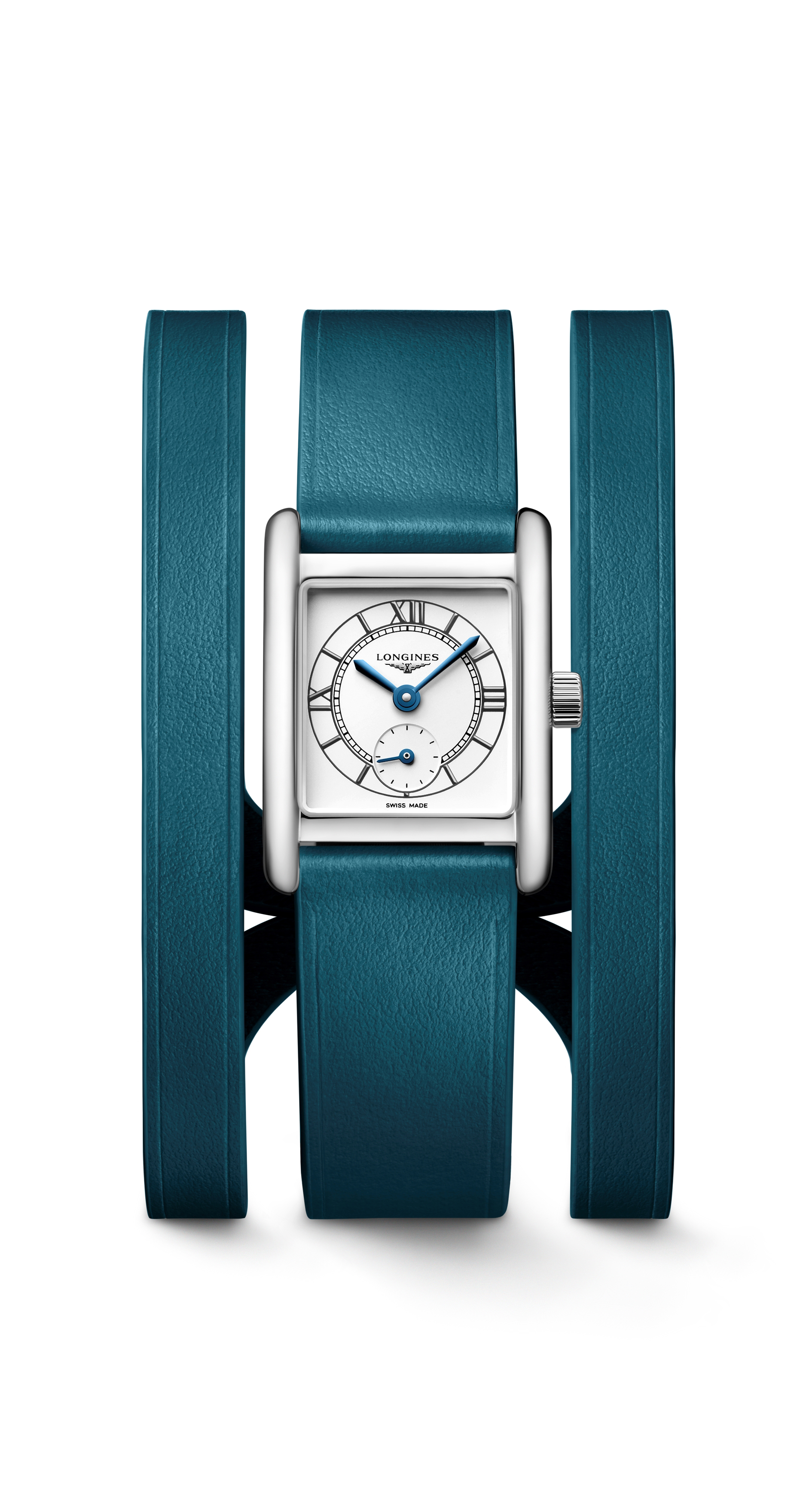 Longines teal green watch with double straps