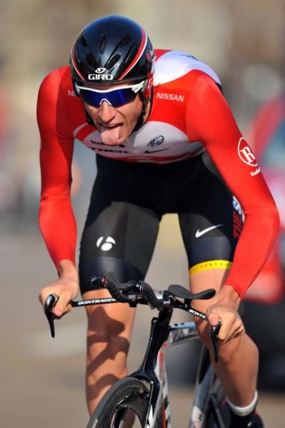 Jesse Sergent (RadioShack) en route to victory in the prologue time trial.