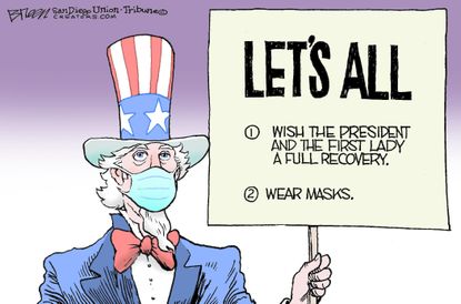 Editorial Cartoon U.S. Trump COVID masks