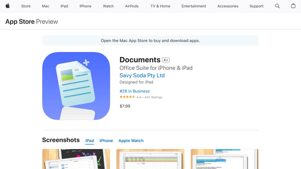 Documents website screenshot (August 2025).