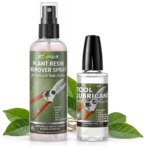 Happyalley 1 Oz Lubricating Oil &amp;amp; 4 Oz Garden Tool Cleaner Spray Kit