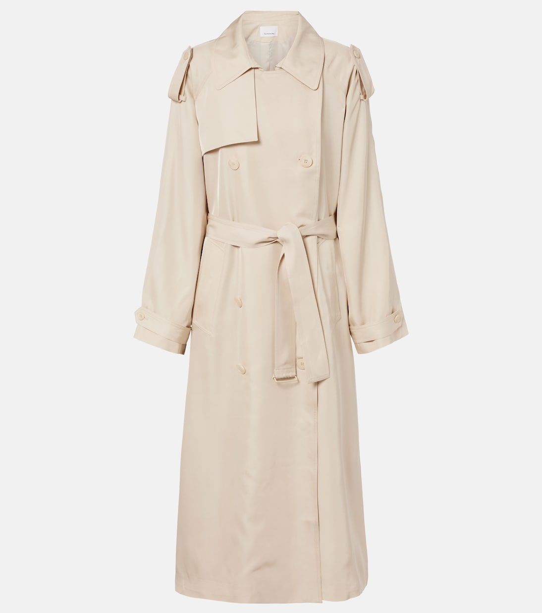 Veyron Ovesized Twill Trench Coat in White - the Frankie Shop