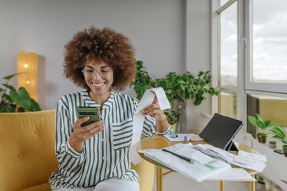 Best easy-access savings concept with woman shopping 