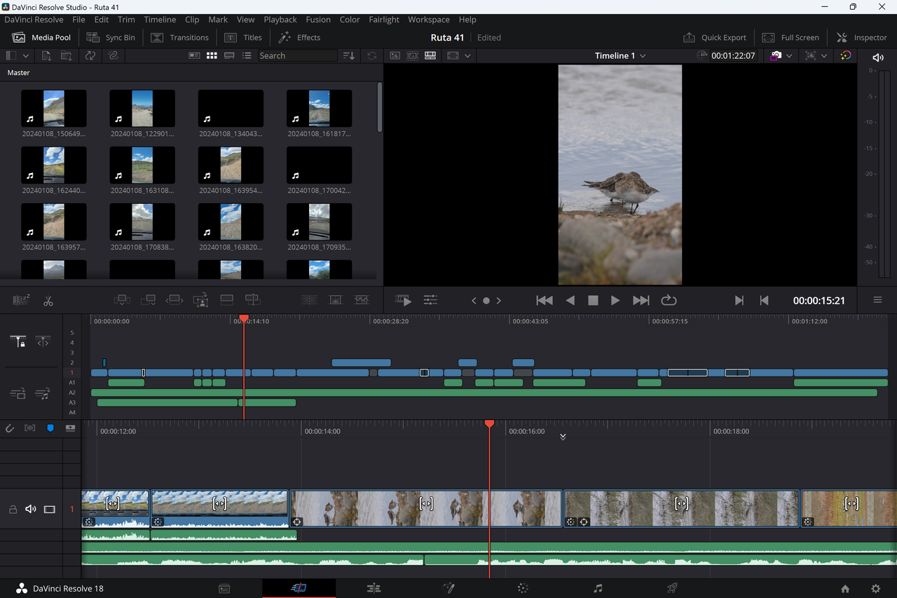Screenshot from Davinci Resolve 18, the best free video editing software